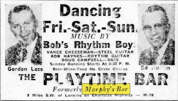 Playtime Bar (Murphys Bar) - May 9 1959 Ad